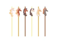 Słomki do napojów - Słomki urodzinowe Koniki - 19,5 cm - 6 szt. - miniaturka - grafika 1