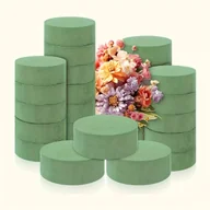 Rękodzieło - TEMU 20-pak okrągłych wysokogęstościowych zielonych mokrych kwiatowych klocków błota - trwała pianka plastikowa do bukietów ślubnych, dekoracji - miniaturka - grafika 1