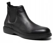 Botki męskie - Geox Ottavio Sztyblety Skórzane Męskie Czarne 46 Ż5b - miniaturka - grafika 1