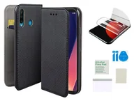 Etui i futerały do telefonów - Etui z klapką do HUAWEI P30 LITE czarny, obudowa + folia hydrożelowa - miniaturka - grafika 1
