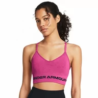 Bielizna sportowa damska - Biustonosz treningowy Under Armour UA Seamless Low Long Htr Bra - różowy - UNDER ARMOUR - miniaturka - grafika 1