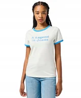 Koszulki i topy damskie - T-shirt Wrangler RINGER TEE 112362570 Vintage White XS - miniaturka - grafika 1
