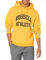 Bluzy męskie - Russell Athletic Męska bluza z kapturem Dri-Power, polarowa bluza z kapturem, Złoto – logo łuku, XL - miniaturka - grafika 1