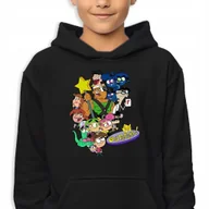 Bluzy dla dziewczynek - Bluza Dziecięca Z Kapturem Czarna Wróżkowie Chrzestni Postacie Wzory 164 Cm - miniaturka - grafika 1