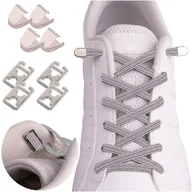 Akcesoria obuwnicze - Sznurówki eleganckie bez wiązania srebrna nitka - miniaturka - grafika 1