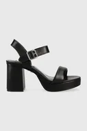 Sandały damskie - Steve Madden sandały skórzane Freefall kolor czarny SM11002471 - miniaturka - grafika 1