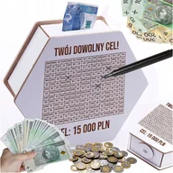 Skarbonki - SKARBONKA WYKREŚLANA OSZCZĘDZANIE PREZENT WYKREŚLANKA PERSONALIZOWANA BIAŁA - miniaturka - grafika 1