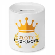 Skarbonki - SKARBONKA DLA PRZYJACIELA ZŁOTY PRZYJACIEL PREZENT z Nadrukiem ze Zdjęciem - miniaturka - grafika 1