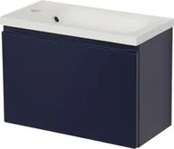 Szafki łazienkowe - Szafka łazienkowa granatowa 50cm CLER z umywalką - miniaturka - grafika 1