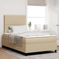 Łóżka - vidaXL łóżko z box spring z materacem & podświetleniem LED zielono-szare 120x200 cm tkanina corduroy - miniaturka - grafika 1