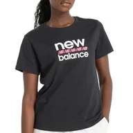 Koszulki sportowe damskie - Koszulka New Balance WT51540BK - czarna - miniaturka - grafika 1
