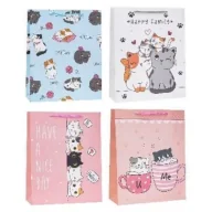 Opakowania i torebki na prezenty - Torebka ozdobna Kotki 31x40x12cm mix ROZETTE - miniaturka - grafika 1