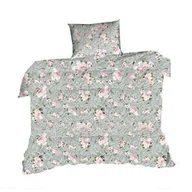 Pościel - Extrapościel Pościel bawełniana 140x200 1884E szara róże gałązki kwiaty - miniaturka - grafika 1