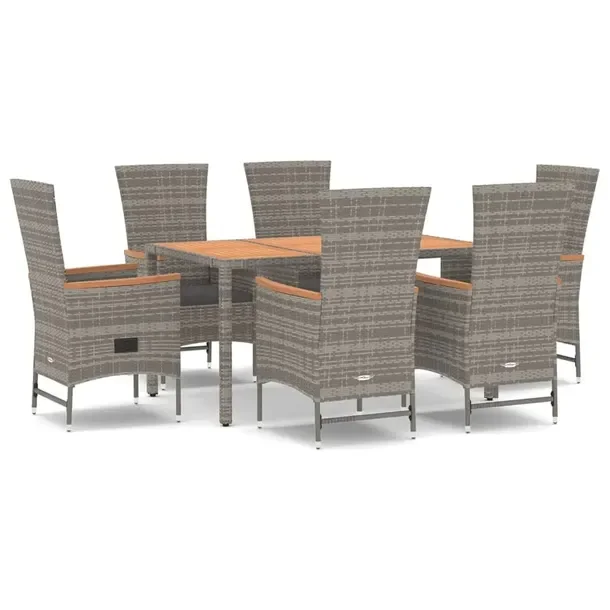 Modny zestaw mebli ogrodowych szary z poduszkami ciemnoszarymi 150x90x75 cm