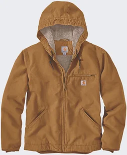 Kurtka Carhartt Washed Duck Sherpa Lined Brown - Kurtki męskie - miniaturka - grafika 1
