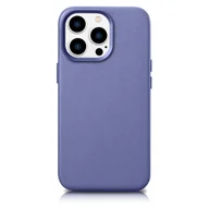 Etui i futerały do telefonów - iCarer Case Leather pokrowiec etui z naturalnej skóry do iPhone 14 Pro Max jasnofioletowy (WMI14220708-LP) (kompatybilne z MagSafe) - miniaturka - grafika 1