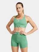 Bielizna sportowa damska - adidas Biustonosz sportowy Powerreact Training IT6641 Zielony - miniaturka - grafika 1
