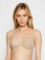 Biustonosze - Gossard Biustonosz z fiszbiną Lace Sheer 13001 Beżowy - miniaturka - grafika 1