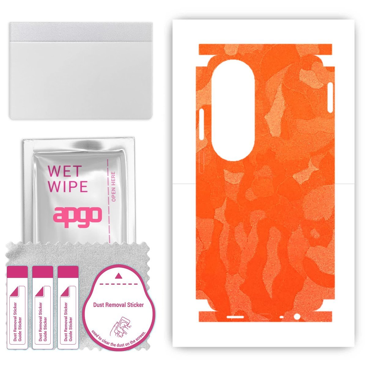 Folia naklejka skórka strukturalna na TYŁ+BOKI do Oppo A60 - Moro Camo Pomarańczowy - apgo SKINS