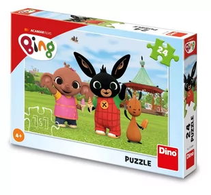 Królik Bing Klasyczne puzzle Bing i przyjaciele na lodach 24 el. oryginalne obrazek o wymiarach 26x18 cm wiek dziecka 4+ idealne na prezent - Puzzle - miniaturka - grafika 1