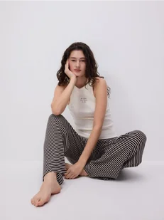 Reserved - Bawełniana piżama dwuczęściowa - ciemnobrązowy - Moda i Uroda OUTLET - miniaturka - grafika 1