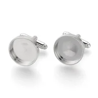 Spinki do mankietów i krawatów - [31730b] Bazy spinek do mankietów na kaboszon 16mm w II GATUNKU - miniaturka - grafika 1