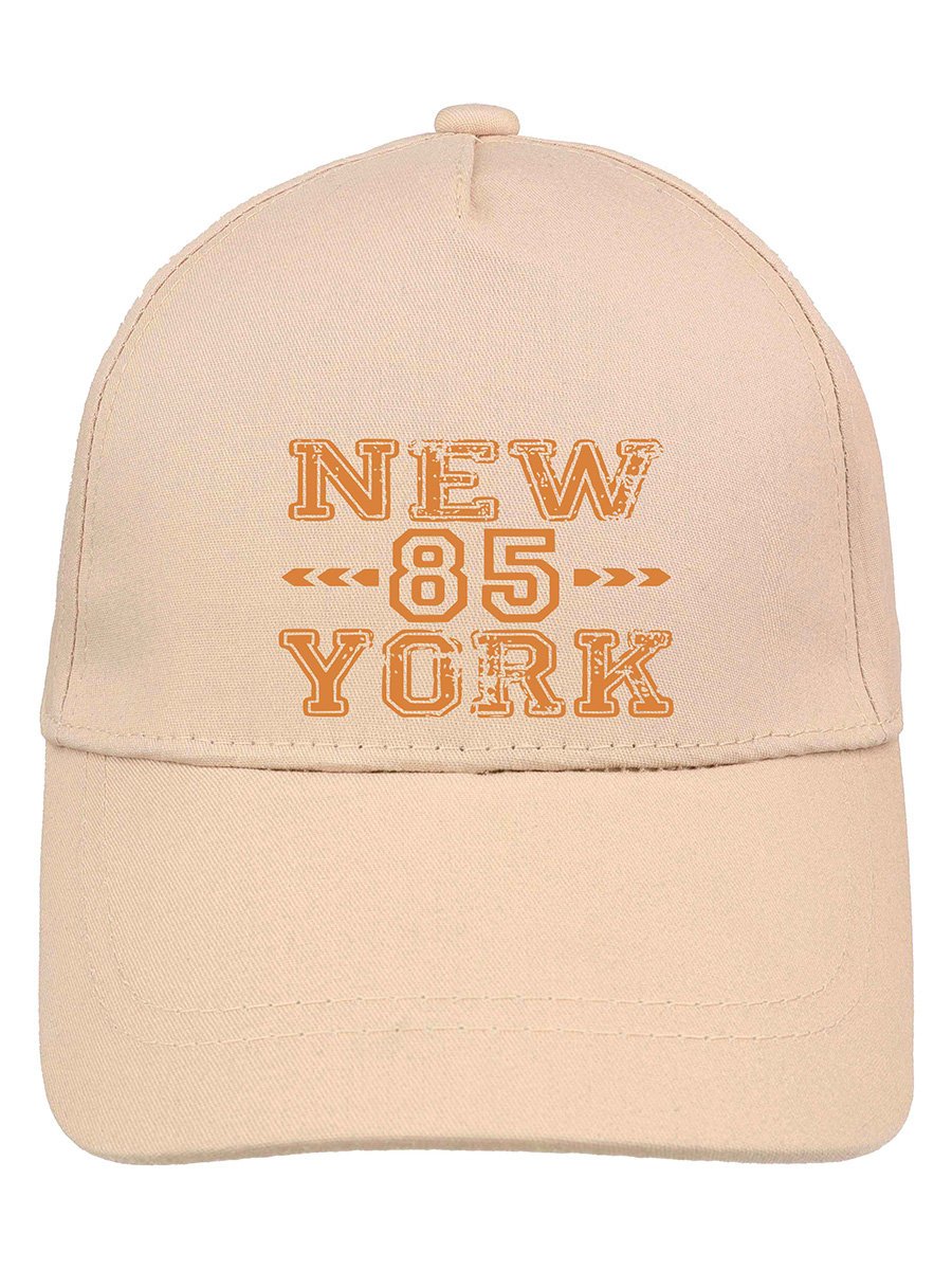 Chłopięca czapka z daszkiem 85 New York beżowa Ambra Biz