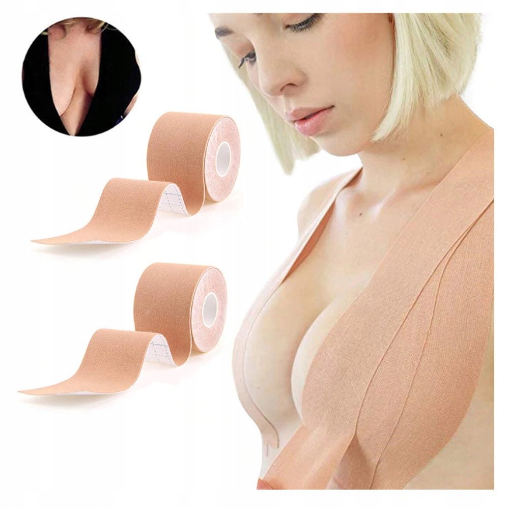 Taśma Unosząca Biust Modelująca Dekolt Stanik Push Up Plastry Boob Tape 5M