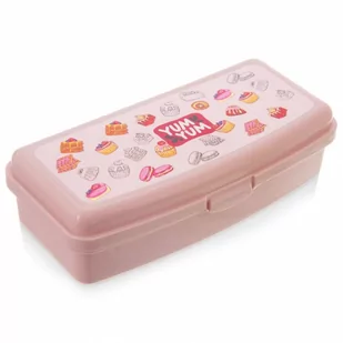 Pojemnik śniadaniowy różowy 21x9,5x5,5 cm kod: O-154043 - Lunch boxy Pojemnik śniadaniowy różowy 21x9,5x5,5 cm kod: O-154043 - Lunch boxy - miniaturka - grafika 1