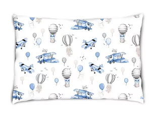 Poszewka na suwak 40x60 cm BAWEŁNA 100% SAMOLOTY BŁĘKIT - Pościel dla dzieci - miniaturka - grafika 1