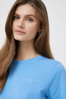 Koszulki sportowe damskie - Tommy Hilfiger t-shirt damski kolor niebieski - grafika 1