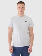 Koszulki męskie - T-shirt męski 100% bawełna 4F 4FWMM00TTSHM2256-27M Szary - miniaturka - grafika 1