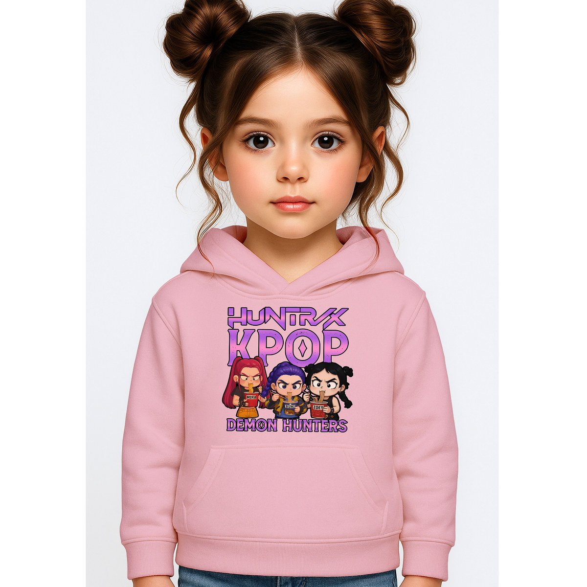 BLUZA DZIECIĘCA K-POPOWE ŁOWCZYNIE DEMONÓW HUNTRIX 134-140 Z KAPTUREM