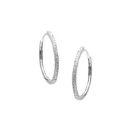 Biżuteria dla dzieci - Srebrne kolczyki 925 Kółka Cyrkonie 25 mm - miniaturka - grafika 1