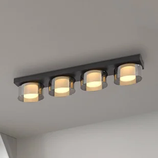 Paul Neuhaus Lampa sufitowa LED Rika, czarna, długość 70 cm - Lampy sufitowe - miniaturka - grafika 1