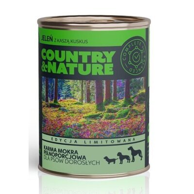 Country&Nature Jeleń 91% z jabłkiem i kaszą kuskus monoproteinowa mokra karma dla psa 800g