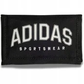 Portfele - PORTFEL CZARNY ADIDAS SPORTOWY MĘSKI DAMSKI NA RZEP ROZKŁADANY MODNY - miniaturka - grafika 1