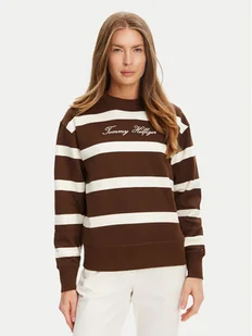 Tommy Hilfiger Bluza Script WW0WW45743 Brązowy Regular Fit - Bluzy damskie - miniaturka - grafika 1