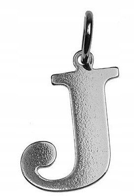 Srebrny wisiorek zawieszka literka J duża litera J SREBRO 925