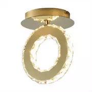 Lampy sufitowe - Sufitowa lampa Girona MX3713-1-3GT Zumaline LED 10W 3000K kryształ złoty - miniaturka - grafika 1
