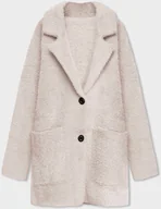 Swetry damskie - KRÓTKA WEŁNIANA NARZUTKA ALPAKA BEŻOWA (7108-1) - MADE IN ITALY - miniaturka - grafika 1