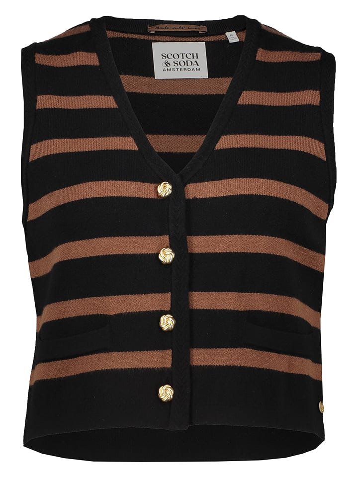 Scotch & Soda Kamizelka w kolorze czarno-jasnobrązowym