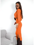 Komplety damskie - Komplet dzianinowy ze spódnicą XANTI - orange - miniaturka - grafika 1