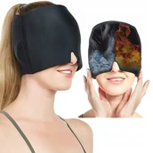 Masażery - CZAPKA ŁAGODZĄCA MIGRENĘ KOMPRES NA BÓL GŁOWY ŻELOWY CHŁODZĄCY OKŁAD MASKA - miniaturka - grafika 1