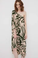 Sukienki - Sisley sukienka kolor beżowy midi oversize - miniaturka - grafika 1