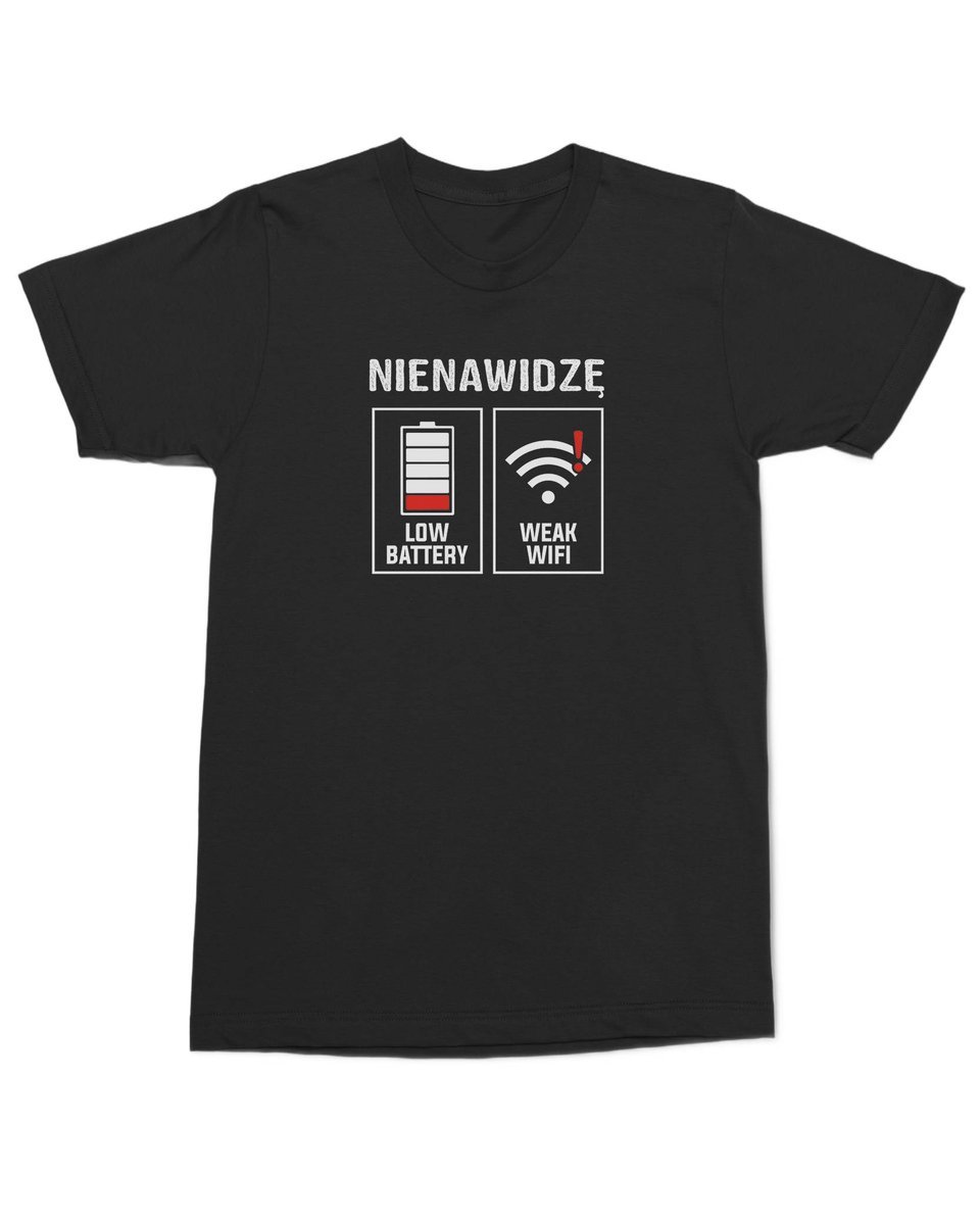 Koszulka z nadrukiem Nienawidzę słabego Wi-Fi Zabawna Geek Czarna XL