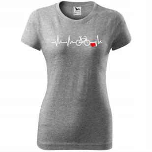 Damska Koszulka Nadruk Rowerowa Linia życia rower Prezent dla Rowerzystki ciemnoszary melanż XL - Koszulki i topy damskie Damska Koszulka Nadruk Rowerowa Linia życia rower Prezent dla Rowerzystki ciemnoszary melanż XL - Koszulki i topy damskie - miniaturka - grafika 1