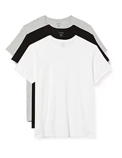 Calvin Klein T-shirt męski, 3-pak, rozmiar S/S, Crew Neck, 3 szt., z okrągłym dekoltem, Czarny/biały/szary Heather, M - Koszulki męskie - miniaturka - grafika 1