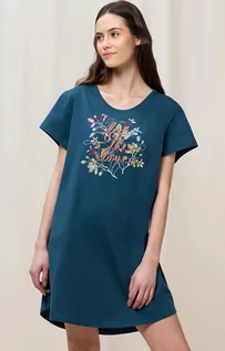 Piżamy damskie - Triumph bawełniana koszula nocna 10207547, Kolor ciemny niebieski, Rozmiar 44, Triumph - grafika 1