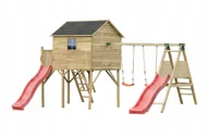 Place zabaw - Domek Jerzyk MAX z Platformą Dwie Huśtawki i Ślizg - miniaturka - grafika 1